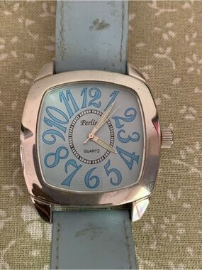 Perlina Blue Genuine Leather Watch